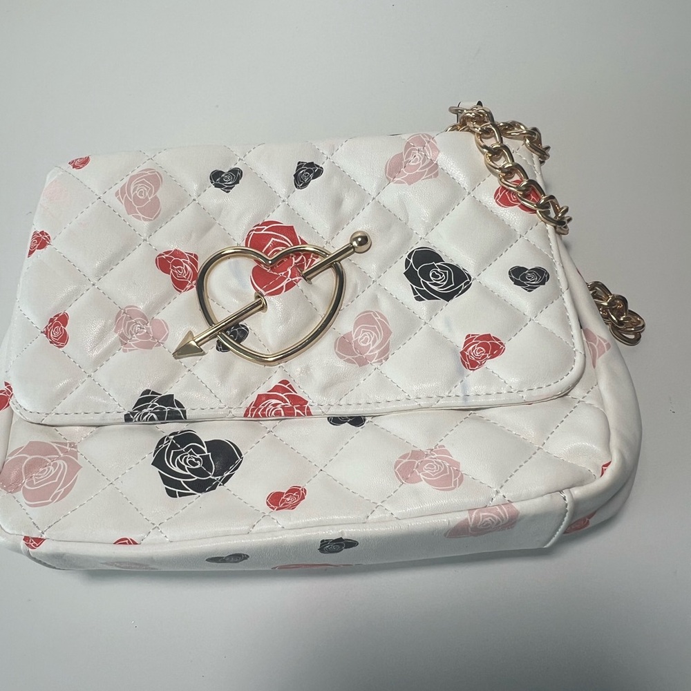 Aldo Quilted Crossbody Bag with Floral Accents